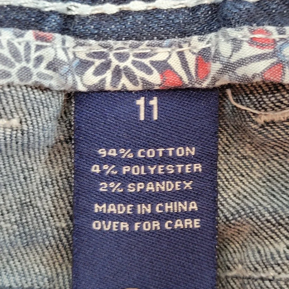 Amethyst Jeans Denim Shorts Womens 11 Blue Excellent Embroidered Cuffed Boho